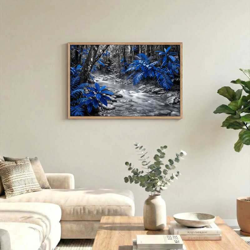 Ensemble de 1 tableau sur toile Forêt bleue, 18"H x 24"W, Natural