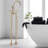 2 Handle Floor Mounted Bathtub Filler Faucet With Diverter-109049894