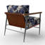 Fauteuil de chalet rembourré bleu Cobalt-1065254799