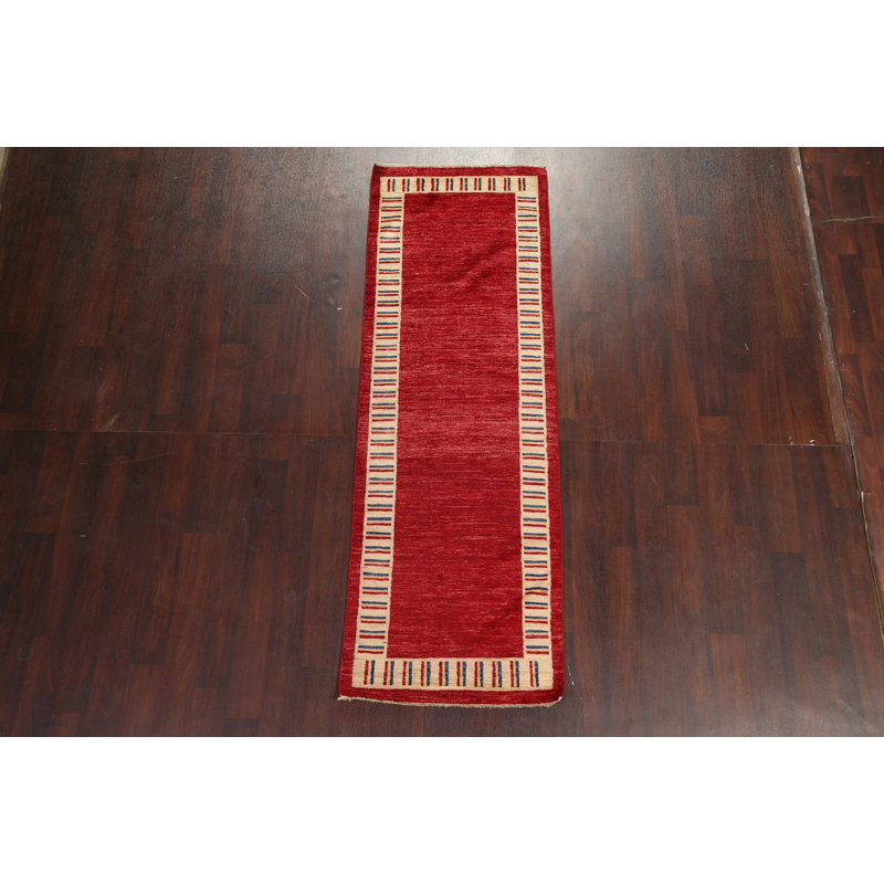Tapis rouge en laine rouge Gabbeh Kashkoli