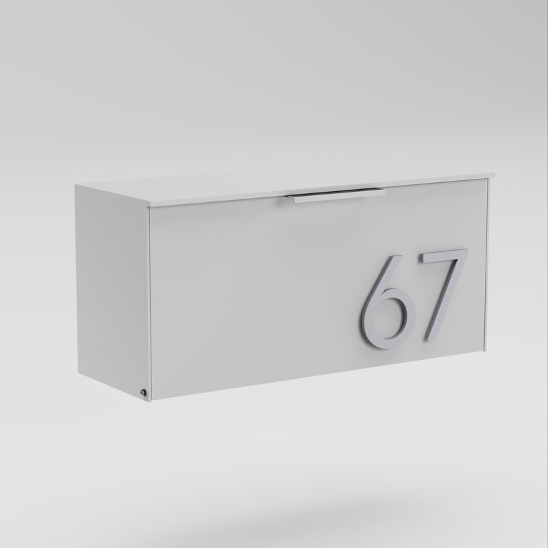 Boîte aux lettres murale Short Stack, Argent, Blanc, Oui