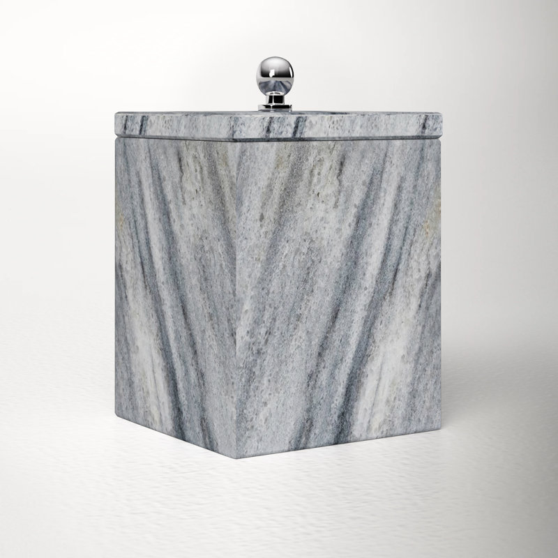 Graciela Marble Bathroom Storage Container, Cloud Gray