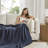 Liquid Cotton Navy 100% Cotton Breathable Woven Full/Queen Blanket-1543439860-1546980707
