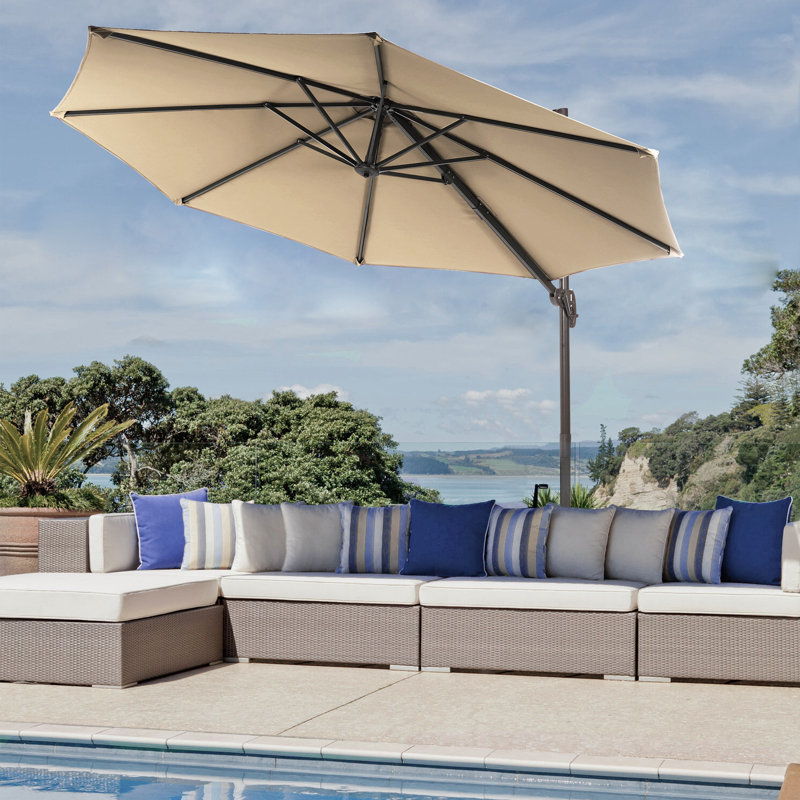 Parasol en porte-à-faux 11 pi Akevia, Brun clair