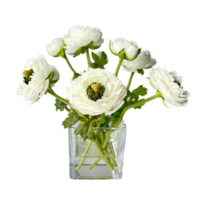 Silk Ranunculus Arrangement in Vase