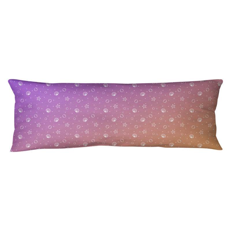 Katelyn Elizabeth Polyfill Body Pillow, Purple/Orange, Seashell Pattern