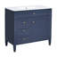 Meuble-lavabo moderne 36 po avec lavabo, armoire bleue 2 tiroirs et espaces de rangement fonctionnels, rangement efficace de style contemporain, attrait-916293711