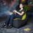 Pixel Gamer Bean Bag Chair - Game Room/Home Theater Bean Bag Chair, Premium Vinyl - Dark Denim-20451913