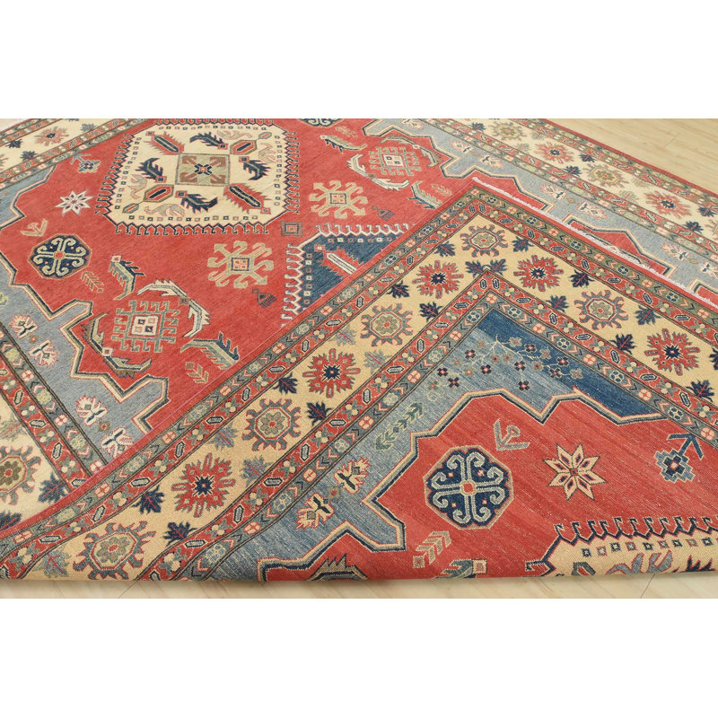 Kazak One-of-a-Kind 10' X 14'3" New Age Wool Area Rug in Red