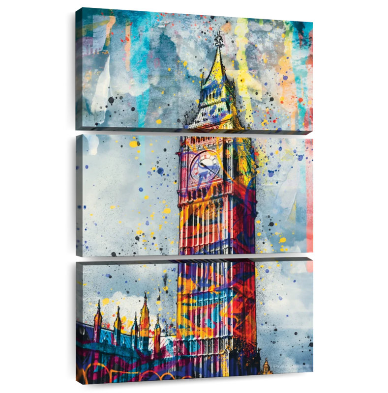 Nicci Big Ben Paint Splash, 38" H x 24" W