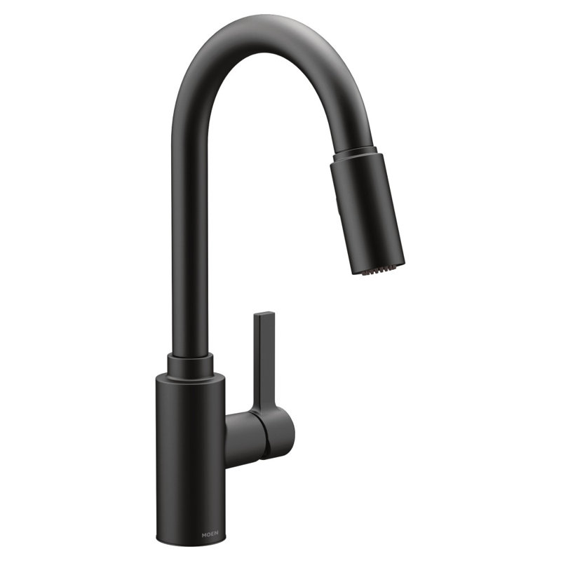 Genta LX Pulldown Single Handle Kitchen Faucet with Power Boost Technology and Duralock, Matte Black