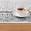 Tapis oriental noir / blanc à motif floral lavable à la machine avec envers antidérapant-1566683288