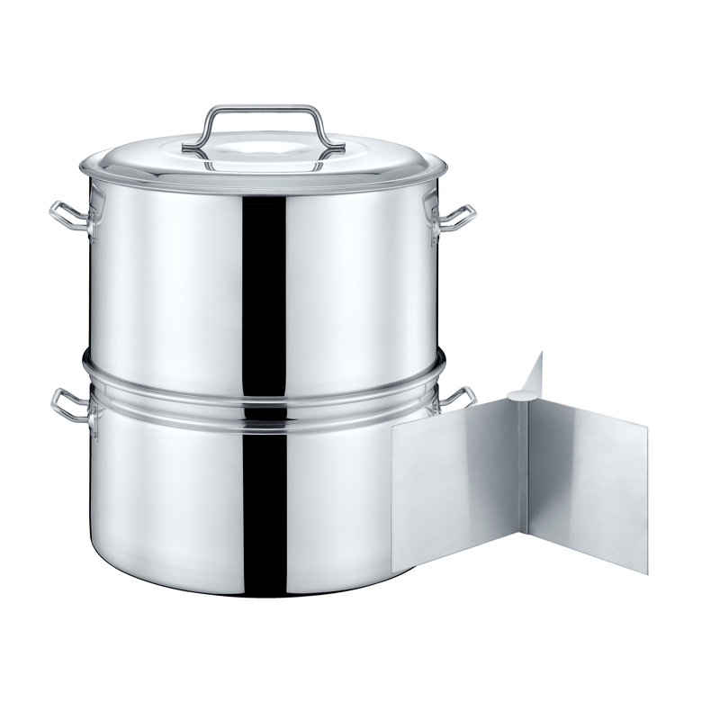 Extra Large 100QT Stainless Steel Stock Pot Steamer and Braiser Combo