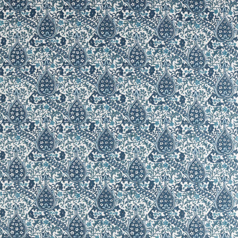 Persian Tulip Embroidery, Indigo