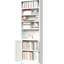 Bibliothèque à 5 niveaux en métal blanc industriel, hauteur de 71 pouces avec porte et tablettes réglables pour la bibliothèque d'organisation