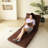 Adjustable Floor Bed, 14 Sections, 5 Reclining Positions, Triple Fold Down, Brown Surface, Linen Filling, Metal Frame, With One Throw Pillow For Apartment And Dorm Use - Position Convertible
