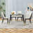 Contemporary Faux Marble 5-Piece 50" Dining Set with Upholstered Chairs-92611032-92611031