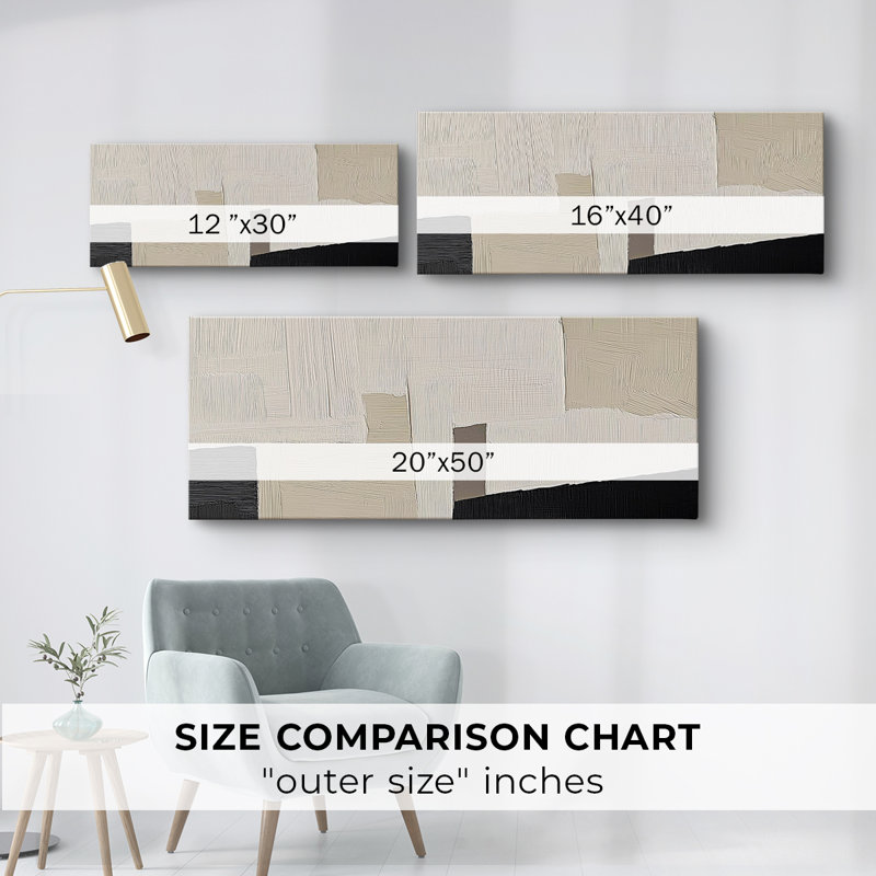 Série abstraite-DCLxx- Toile tendue avec châssis - Prêt à accrocher, H 12 po x l 30 po