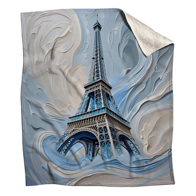 Eiffel Tower Fleece Throw Blanket  Architecture Throws for Sofas or Beds