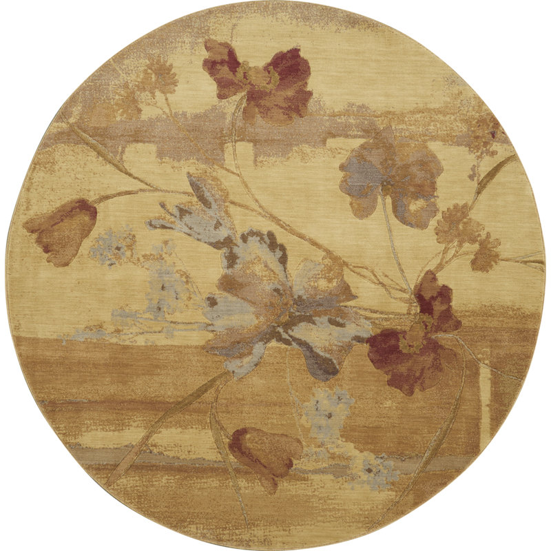 Tapis beige Anastasia, Rond 7 pi 9 po