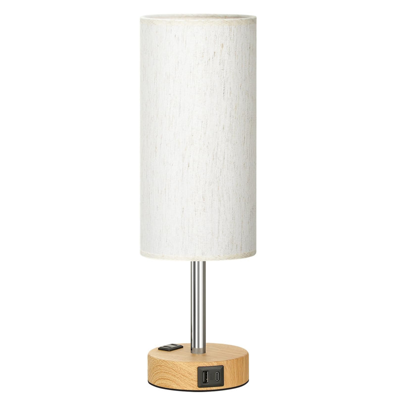 Lampe de chevet pour chambre à coucher, Blanc, Naturel