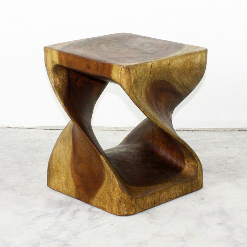 Amardev Solid Wood End Table, 12" H x 10" W x 10" D, Antique Oak