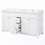 Meuble-lavabo de salle de bain avec lavabos doubles et tablettes à double couche