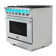 Cosmo 36 in. Vista Collection 4.5 cu. ft. Gas Range, 6 Burners, Convection Oven, LED Light Panel in Modern Stainless Steel