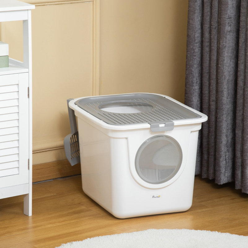 Purrfecto Polypropylene Enclosed Litter Box with Scoop