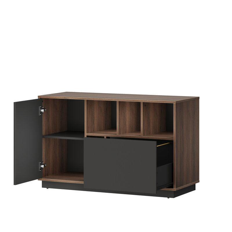 Armoire de rangement moderne avec tiroir, tablettes réglables et rangement ouvert pour bureau à domicile de 39 po de largeur Crain