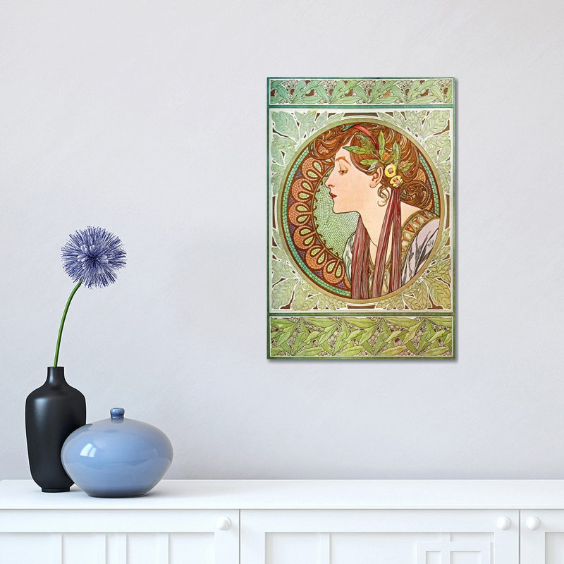 Laurel (1901) by Alphonse Mucha - Wrapped Canvas Print