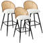 369° Swivel Upholstered Rattan Counter Height Bar Stool-1247460249-1250701479-1217763741