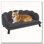 Grand canapé en velours pour chien avec coussin en mousse, lit pour chien doux et mignon avec motif perlé