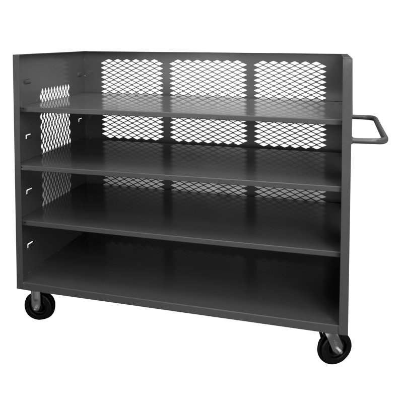 56.44'' H Book Cart with Wheels, 57" H x 60" W x 36" D