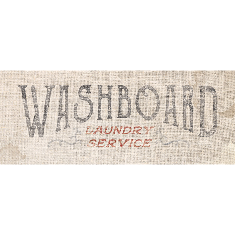 Washboard Laundry Service - Textual Art Print, 91 cm H x 61 cm W, Black Floater Framed