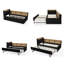  Lit de jour simple 84 po avec chargement sans fil et lit gigogne escamotable - Tête de lit à DEL avec rangement - Capacité de 500 lb - Velours noir-1365427632