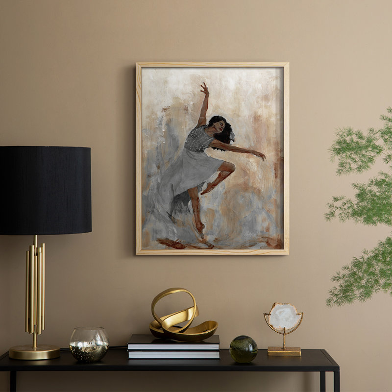 Beautiful Dancer II, reproduction encadrée - bois massif, H 11 po x l 9 po, Naturel