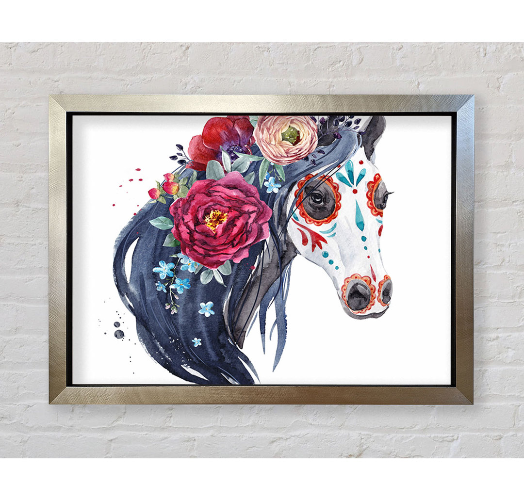 Day Of The Dead Horse - Einzelner Bilderrahmen Kunstdrucke