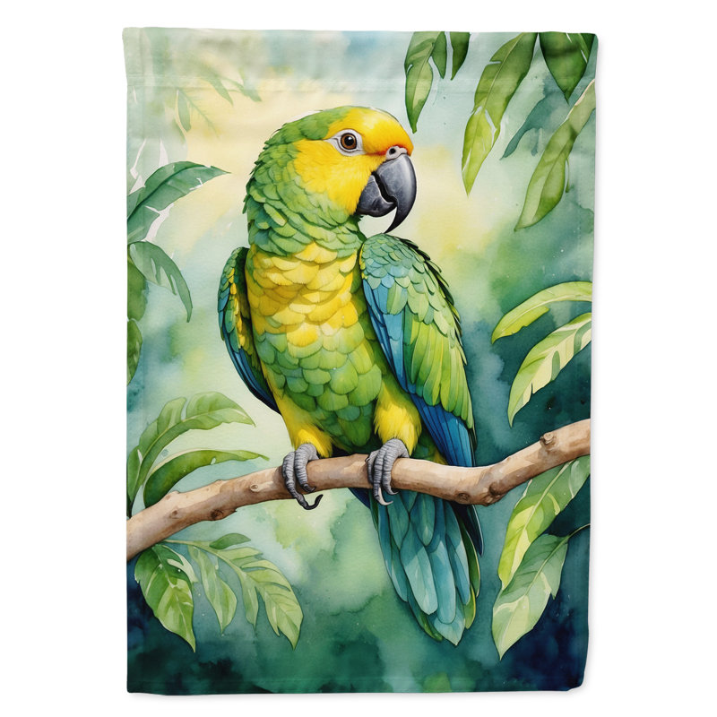 Drapeau de jardin, Perroquet vert jaune