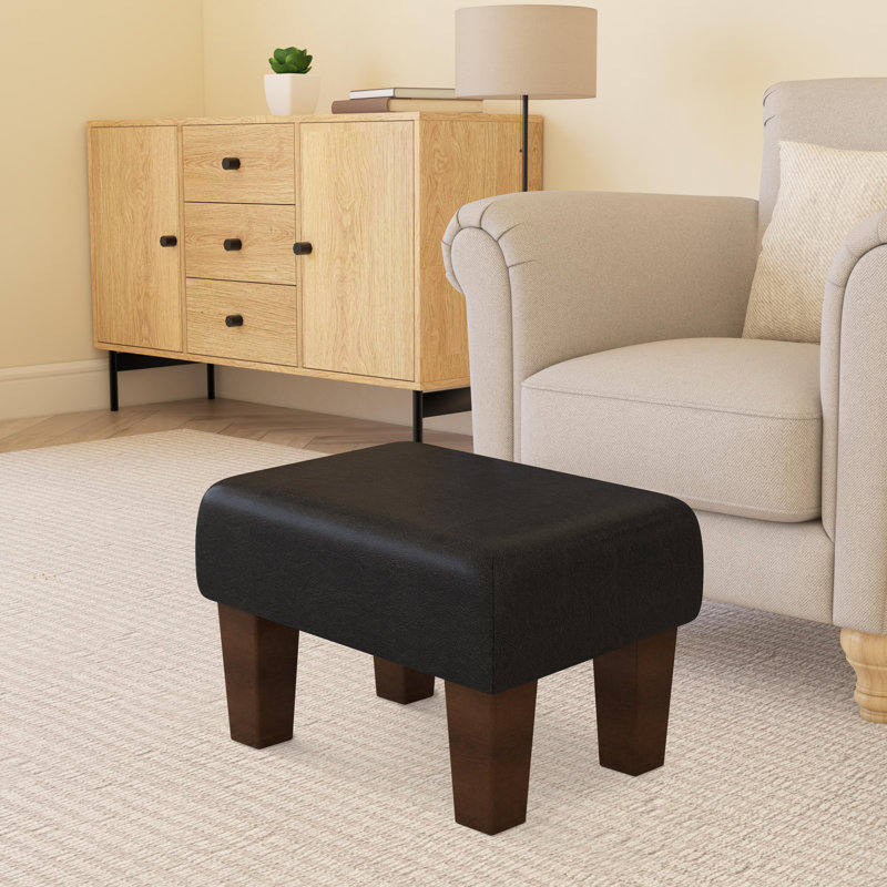 Acierno Mahogany Wood Contemporary Leg - Faux Leather, Black, Brown