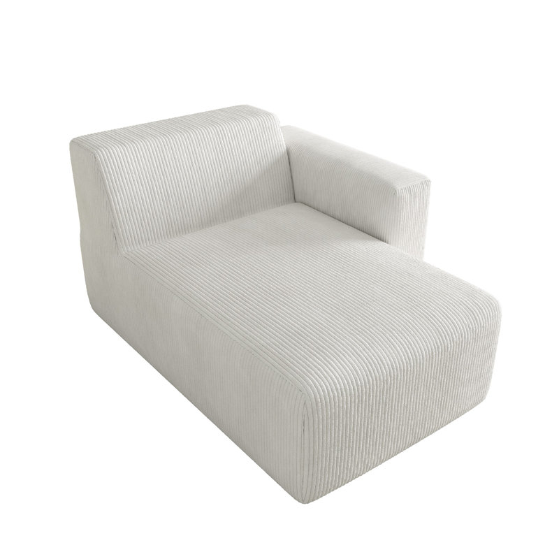 Upholstered Chaise Lounge, Right Hand Facing, Beige