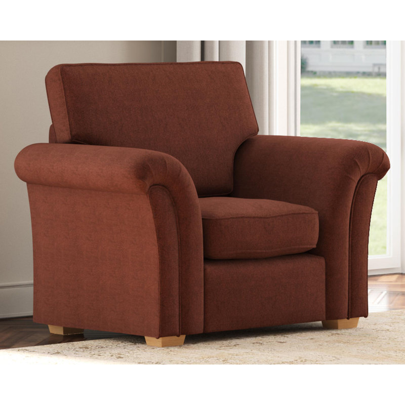 Upholstered Armchair, Brick