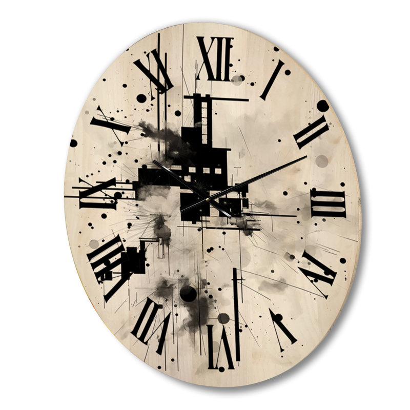 Horloge murale moderne géométrique en bois surdimensionnée, Grand
