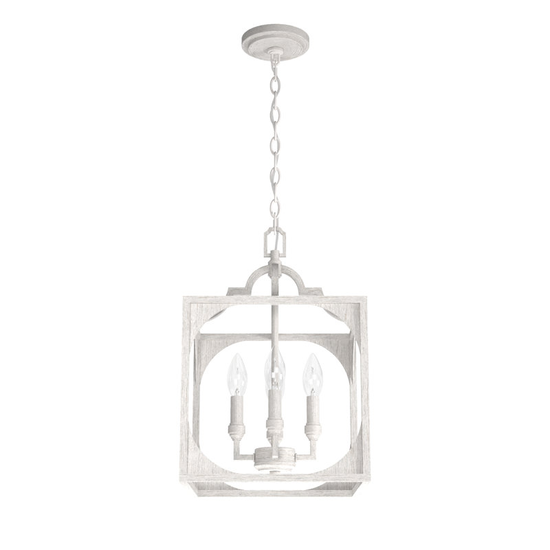 Highland Hill 4 Light Square Pendant, Large, Distressed White