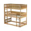 Lit simple superposé en bois d'hévéa simple, avec échelles, lit superposé détachable de garde-corps, simple au-dessus de simple au-dessus de simple-1142331616