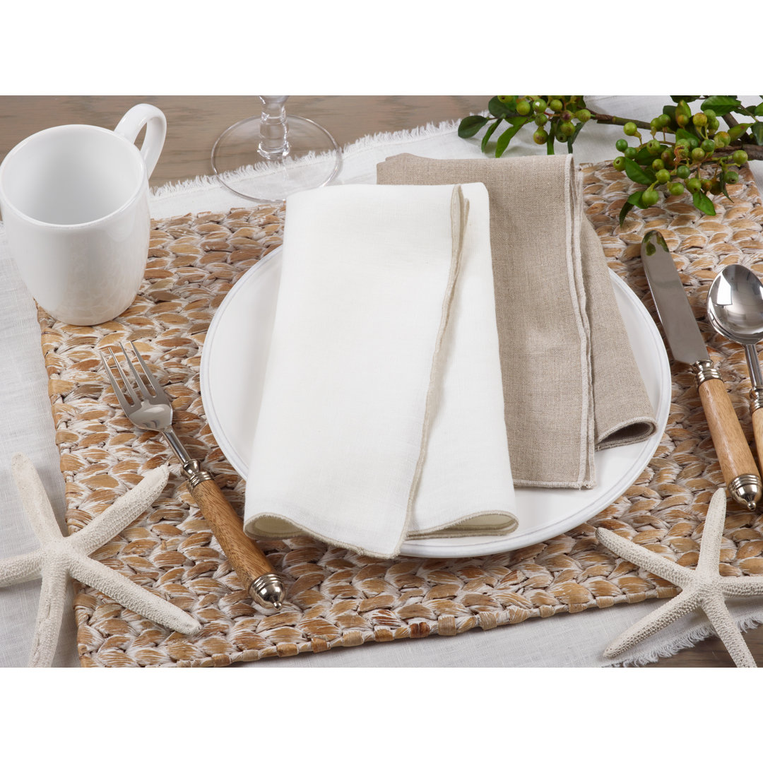 Dartmouth Stitched Border Stonewashed Linen Napkin image 3