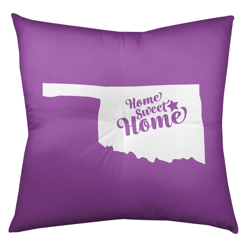 Coussin Sweet Home, 26 po x 26 po, Violet, Tulsa