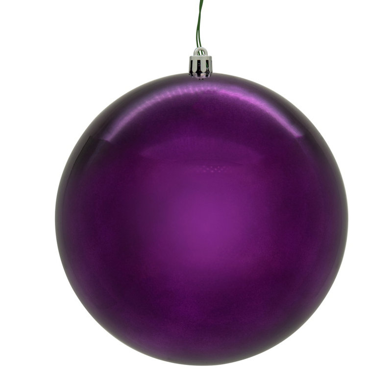  Plum brillant brillant sans soudure percé UV. Comprend 4 décorations par boîte., H 4,75 po x l 4,75 po x P 4,75 po