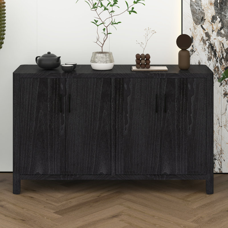 Sideboard Buffet Cabinet With Storage, Farmhouse Storage Cabinet Sideboard Accent Cabinets With 4 Doors For Living Room