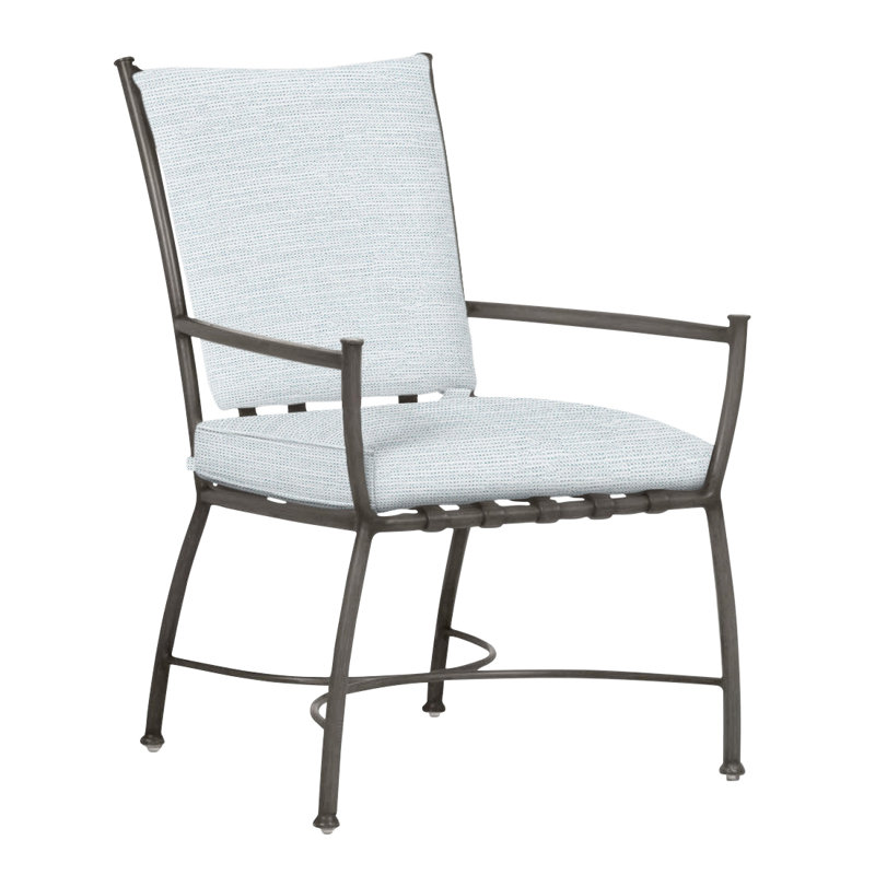 Majorca Patio Dining Armchair with Cushions, Rollo Chambray InsideOut® Linen, Welt